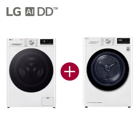 9kg Wasmachine GC3R709S1 + 9kg Droger RH90V9AV3N Wit - GC3R709S1.RH9AV3N