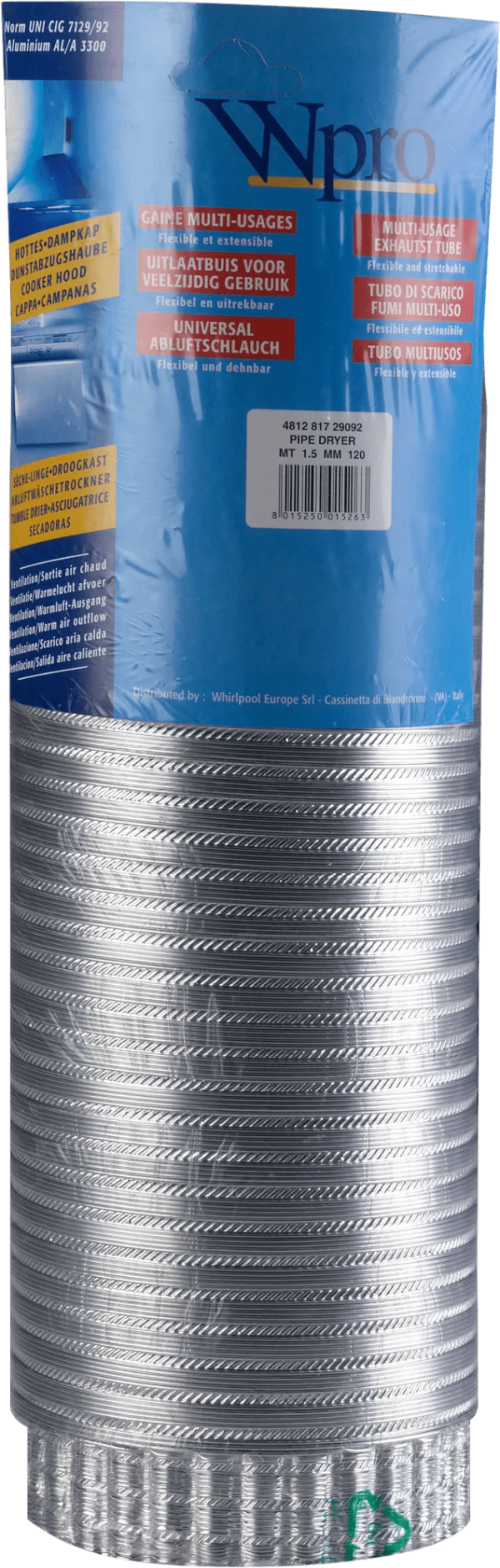 Wpro luchtafvoerslang Ø120 mm x 1.5 m