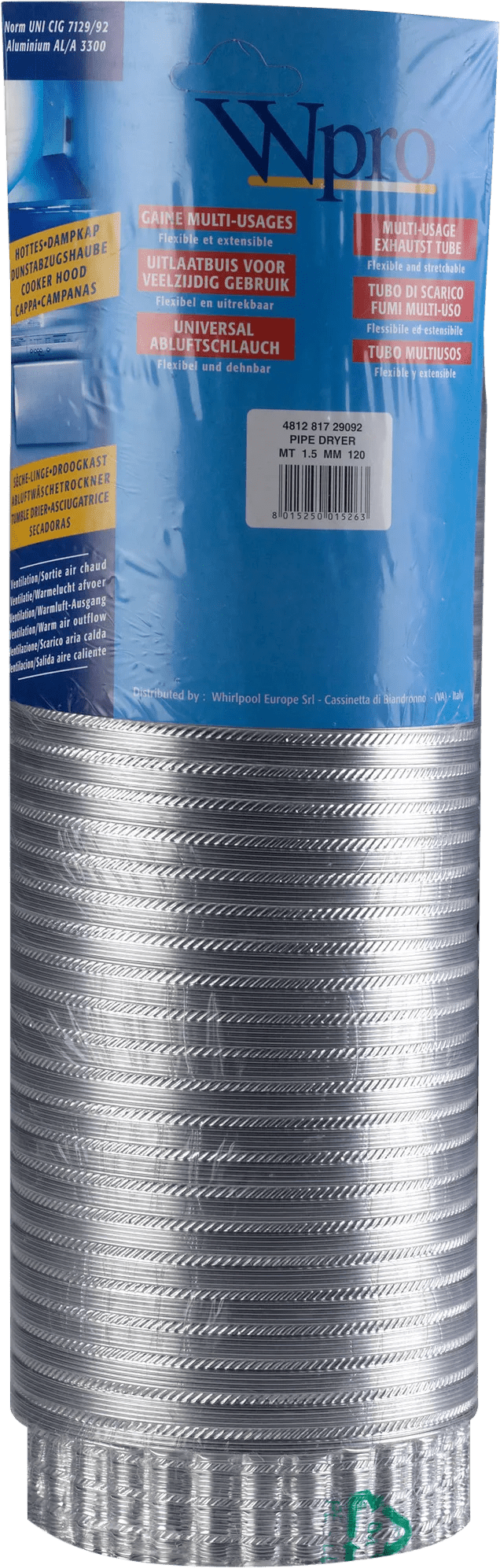 Wpro luchtafvoerslang ø120 mm x 1. 5 m 1 Wpro luchtafvoerslang ø120 mm x 1. 5 m
