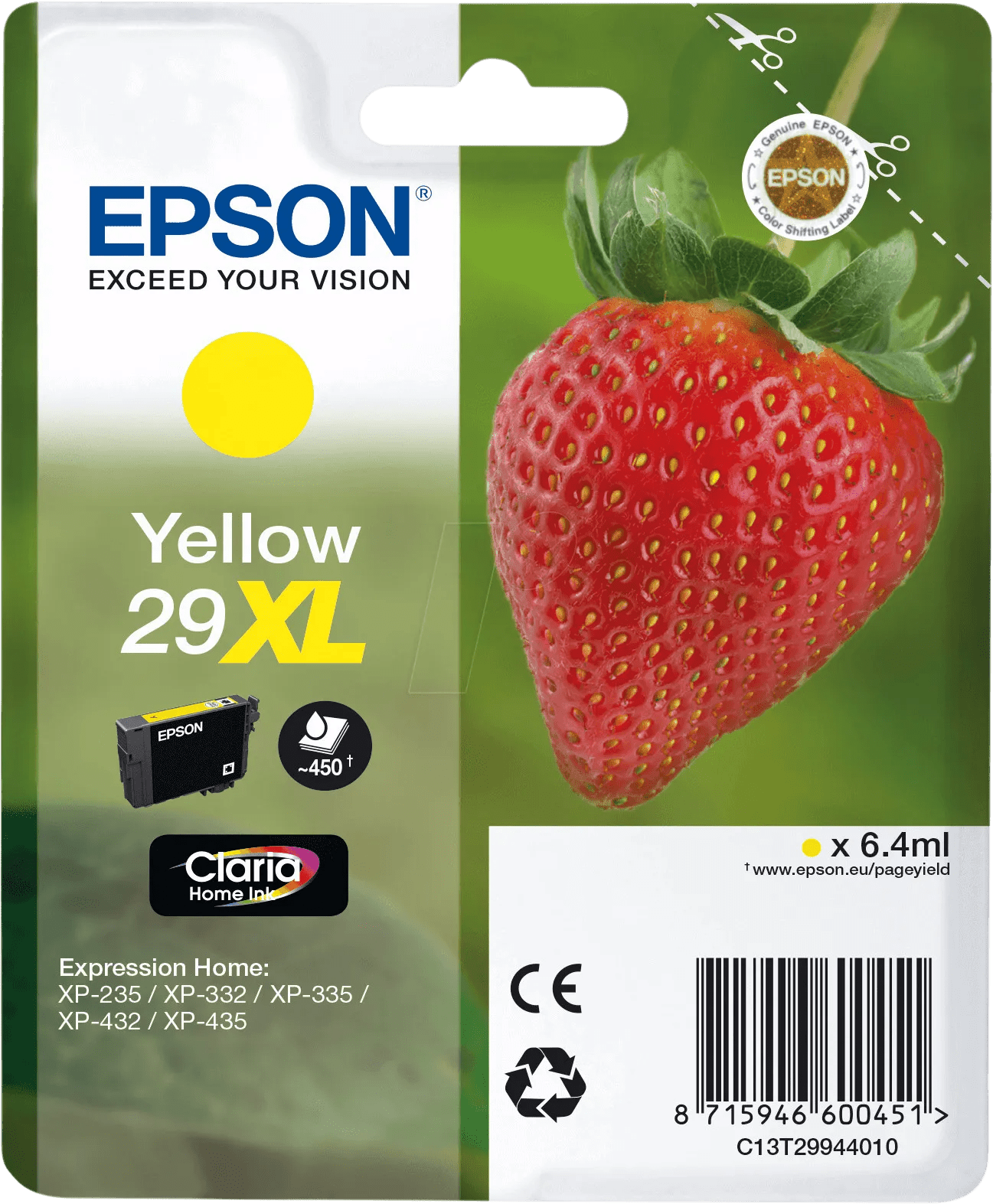 Epson 29xl cartridge geel 1 Epson 29xl cartridge geel