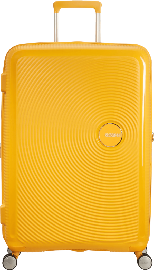 American Tourister Soundbox Expandable Spinner 77cm Golden Yellow