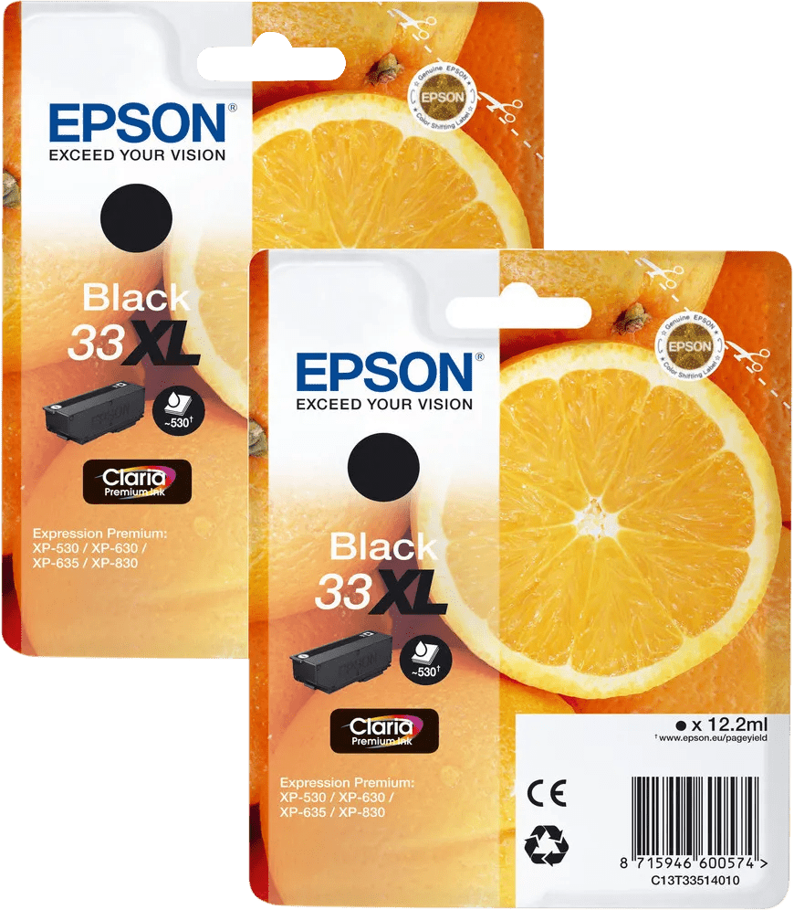 Epson 33xl cartridge zwart duo pack 1 Epson 33xl cartridge zwart duo pack