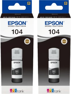 Epson 104 inktflesjes zwart duo pack 2 861650