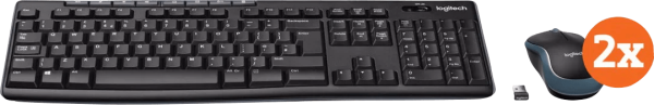 Logitech MK270 Draadloos Toetsenbord en Muis QWERTY 2-Pack
