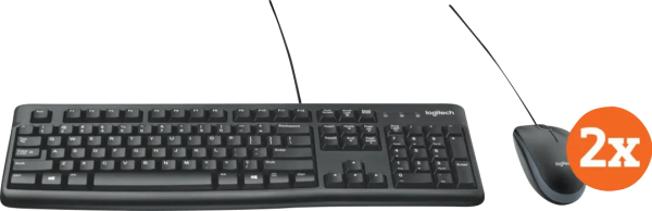 Logitech MK120 Toetsenbord en Muis QWERTY 2-Pack