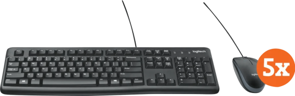 Logitech MK120 Toetsenbord en Muis QWERTY 5-Pack