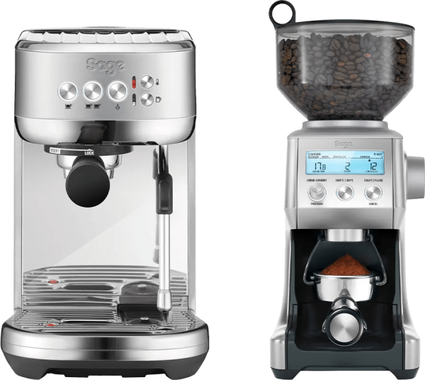 Sage the Bambino Plus Stainless Steel + Koffiemolen