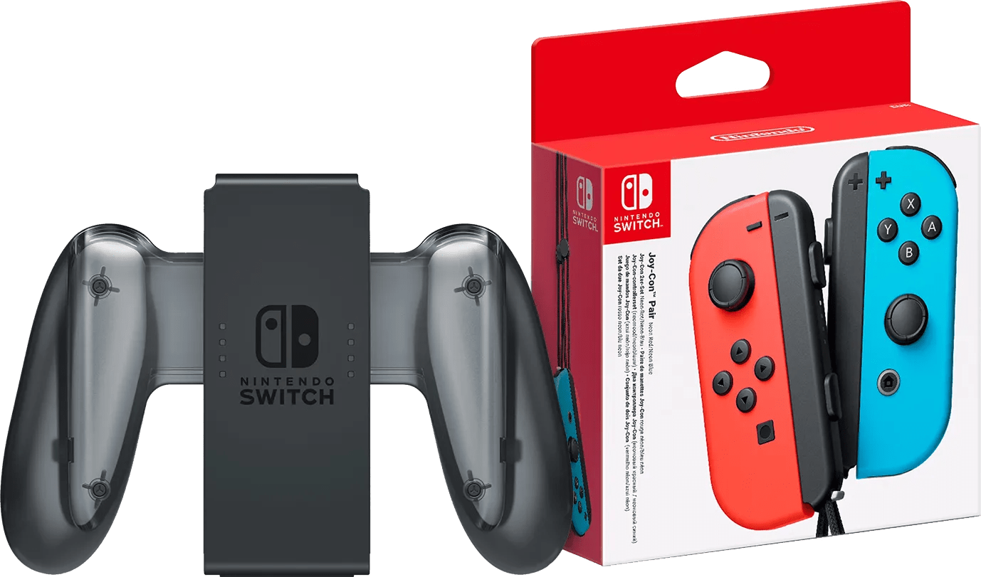 Nintendo switch joy-con set rood/blauw + nintendo switch joy-con charge grip 1 Nintendo switch joy-con set rood/blauw + nintendo switch joy-con charge grip