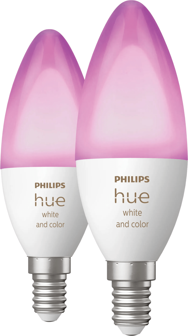 Philips Hue Kaarslamp White and Color E14 Duo pack