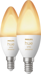 Philips hue kaarslamp white ambiance e14 duo pack 2 889927