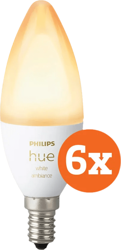 Philips Hue Kaarslamp White Ambiance E14 6-Pack