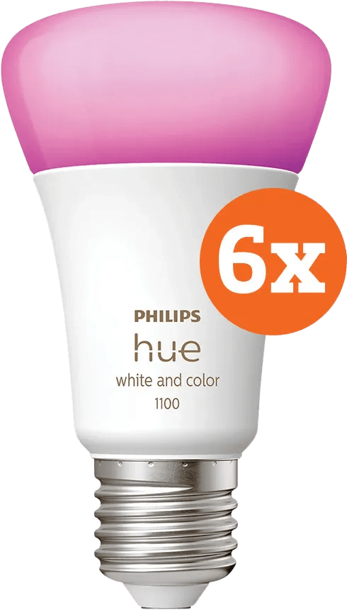 Philips Hue White & Color E27 1100lm 6-pack