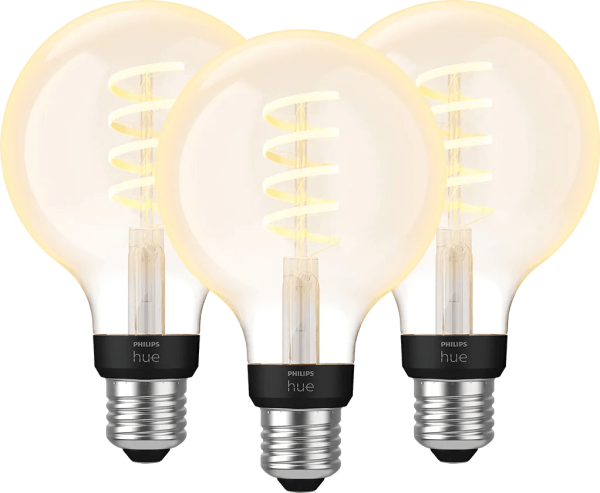 Philips Hue Filamentlamp White Ambiance Globe E27 3-pack