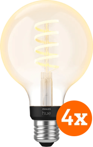 Philips hue filamentlamp white ambiance globe e27 4-pack 2 894216
