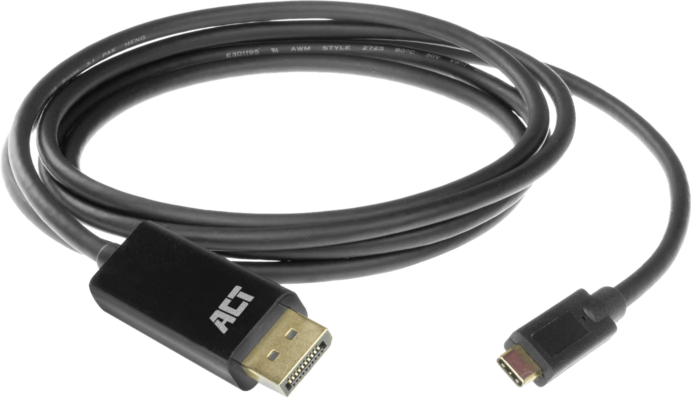 Act usb-c naar displayport kabel 2 meter 1 Act usb-c naar displayport kabel 2 meter