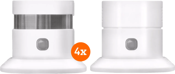 KlikAanKlikUit ZSDR-850 Rookmelder (3 jaar) 4-pack + Koolmonoxidemelder