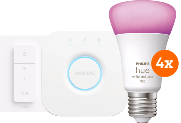 Philips Hue White and Color Starter Pack E27 met 4 lampen