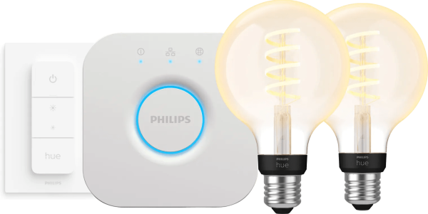 Philips Hue Filament White Ambiance Globe 2-Pack Startpakket