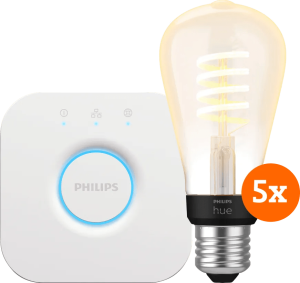 Philips hue filament white ambiance edison 5-pack + bridge 2 909200