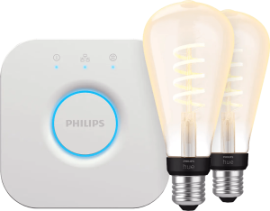 Philips hue filament white ambiance edison xl 2-pack + bridge 2 909201