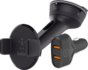 Belkin telefoonhouder auto dashboard/voorruit + bluebuilt autolader quick charge 18w 2 910394