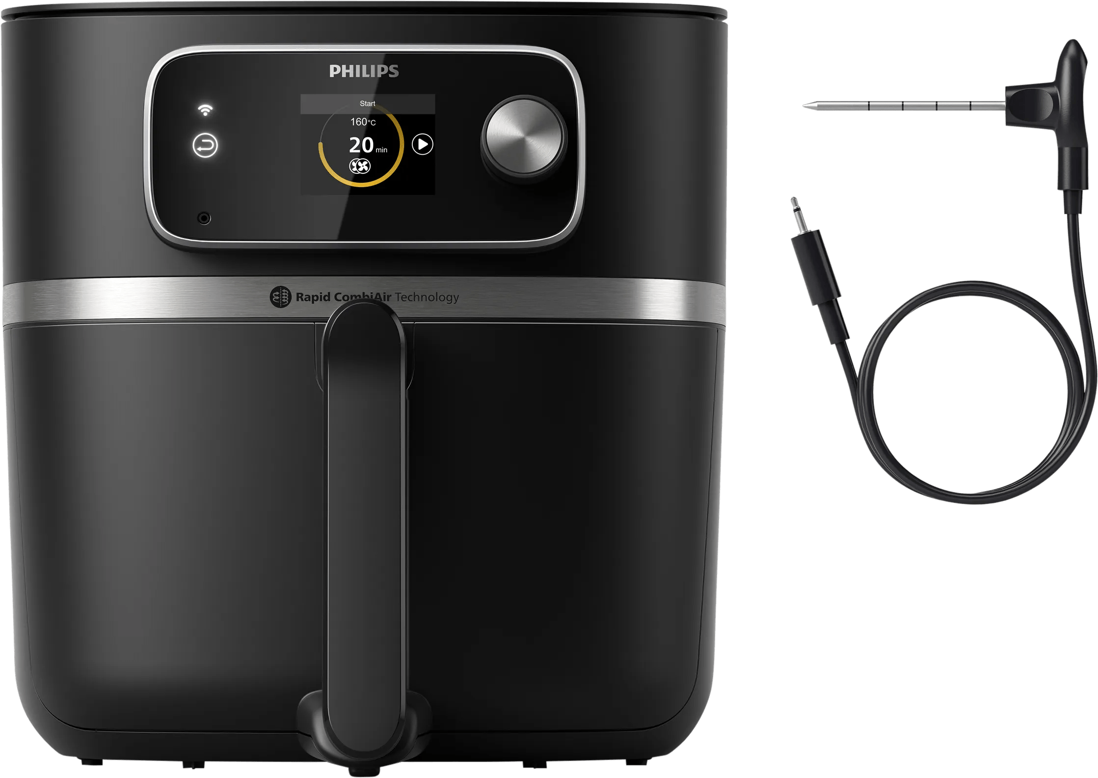 Philips airfryer xxl connected hd9880/90 + voedselthermometer 1 Philips airfryer xxl connected hd9880/90 + voedselthermometer