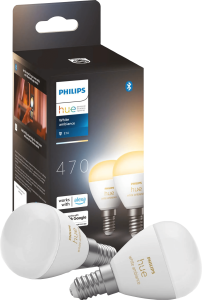 Philips hue luster kogellamp white ambiance e14 2-pack 2 931813