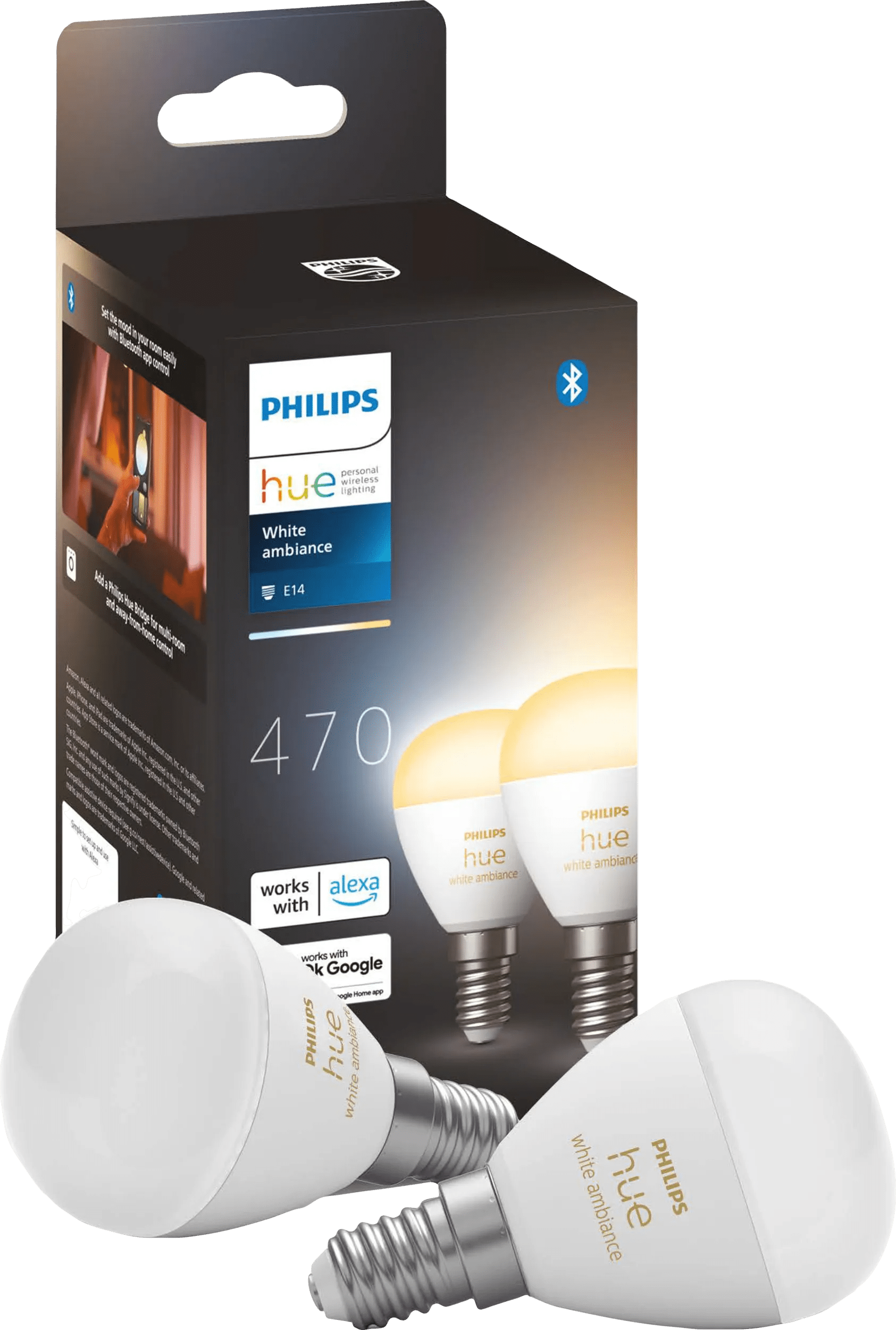 Philips hue luster kogellamp white ambiance e14 2-pack 1 Philips hue luster kogellamp white ambiance e14 2-pack