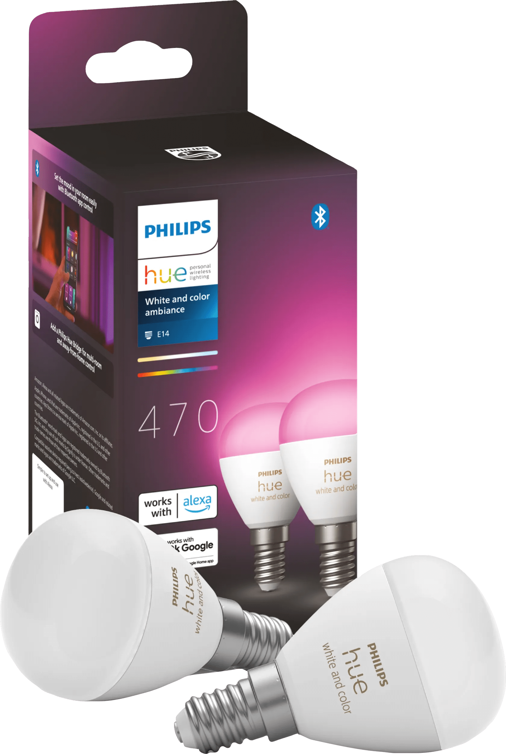 Philips hue luster kogellamp white and color e14 2-pack 1 Philips hue luster kogellamp white and color e14 2-pack