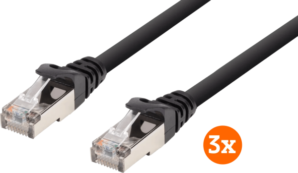 BlueBuilt Netwerkkabel FTP CAT6 5 meter Zwart 3-Pack