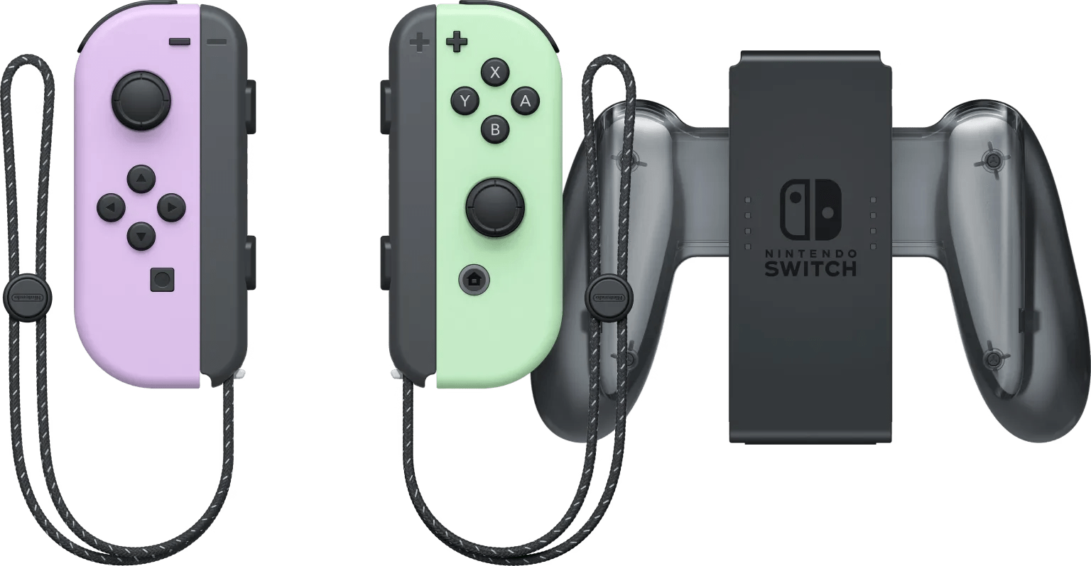 Nintendo switch joy-con pastel set paars/groen + nintendo switch joy-con charge grip 1 Nintendo switch joy-con pastel set paars/groen + nintendo switch joy-con charge grip