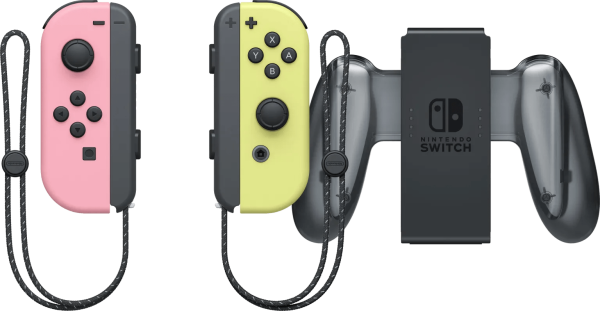 Nintendo Switch Joy-Con Pastel Set Roze/Geel + Nintendo Switch Joy-Con Charge Grip