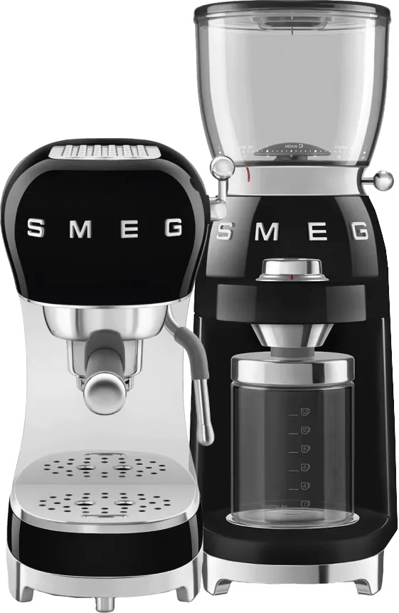 SMEG ECF02BLEU Zwart + koffiemolen