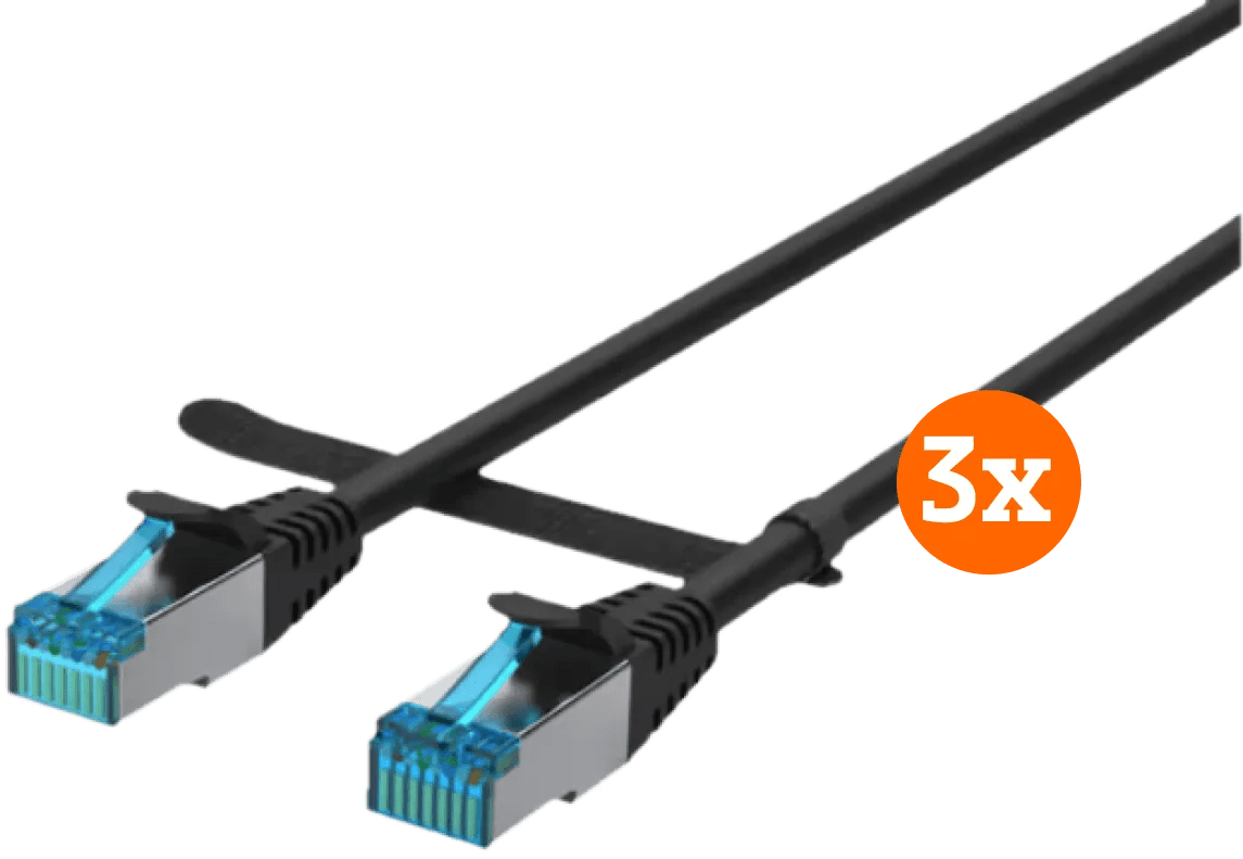 Bluebuilt netwerkkabel stp cat6 0,5 meter zwart 3-pack 1 Bluebuilt netwerkkabel stp cat6 0