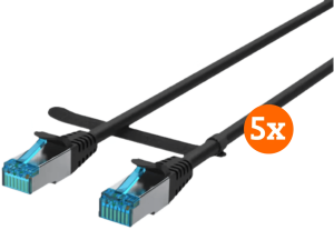 Bluebuilt netwerkkabel stp cat6 0,5 meter zwart 5-pack 2 937277