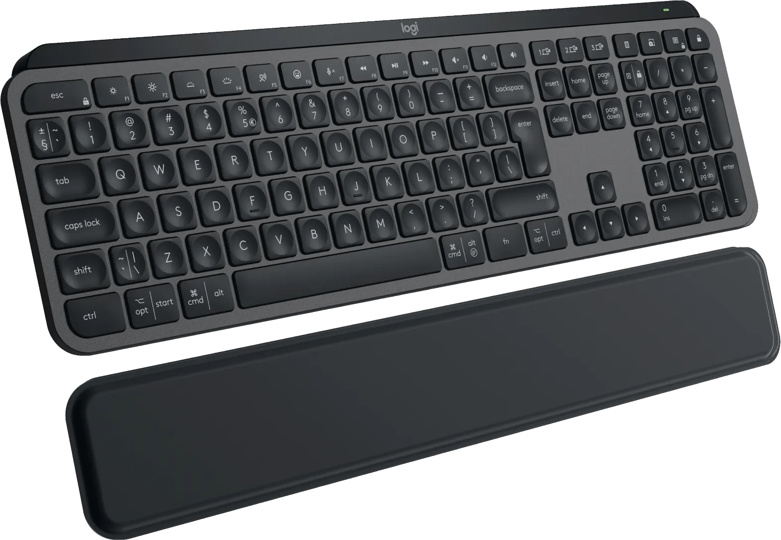 Logitech mx keys s plus toetsenbord met polssteun qwerty 1 Logitech mx keys s plus toetsenbord met polssteun qwerty