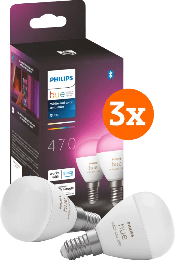 Philips Hue Luster kogellamp White and Color E14 6-pack