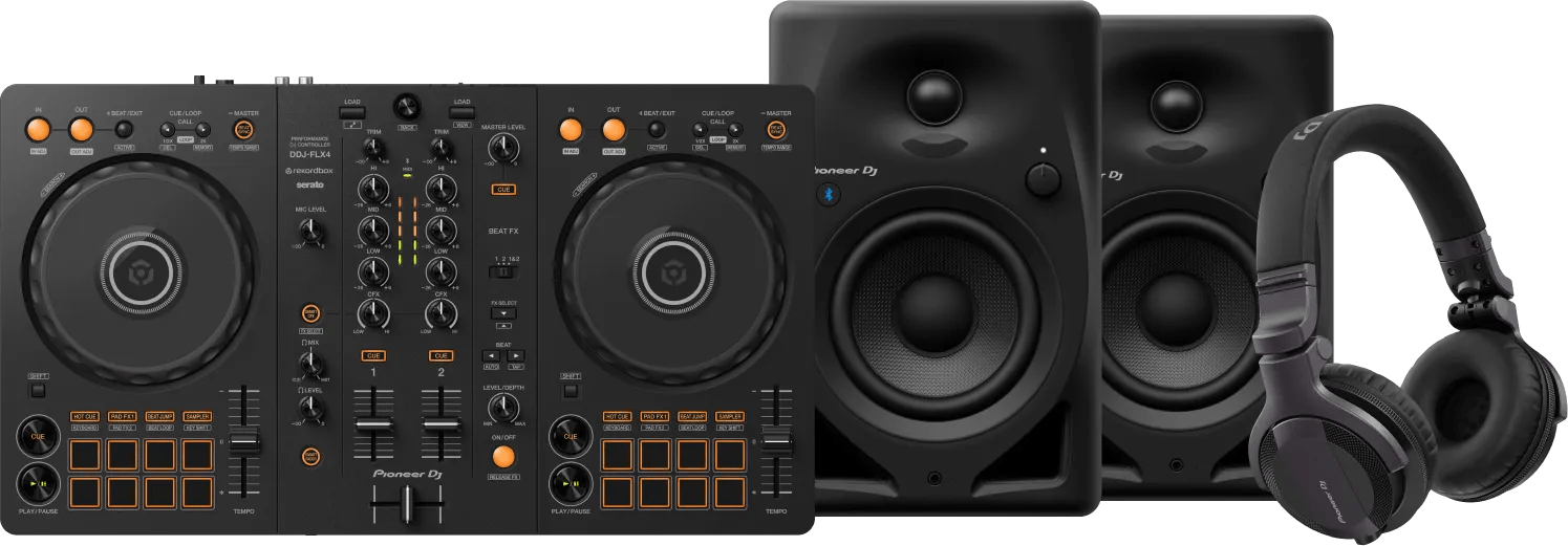 Pioneer dj ddj-flx4 + pioneer dj hdj-cue1 + pioneer dj dm-40-bt 1 Pioneer dj ddj-flx4 + pioneer dj hdj-cue1 + pioneer dj dm-40-bt