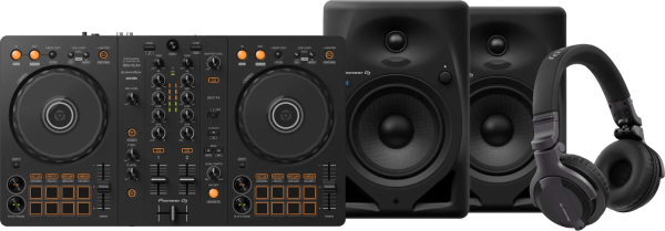 Pioneer DJ DDJ-FLX4 + Pioneer DJ HDJ-CUE1 + Pioneer DJ DM-50D-BT Zwart