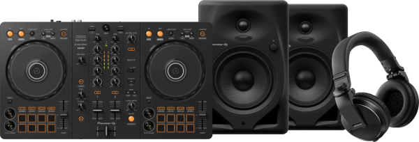 Pioneer DJ DDJ-FLX4 + Pioneer DJ HDJ-X5 Zwart + Pioneer DJ DM-50D Zwart