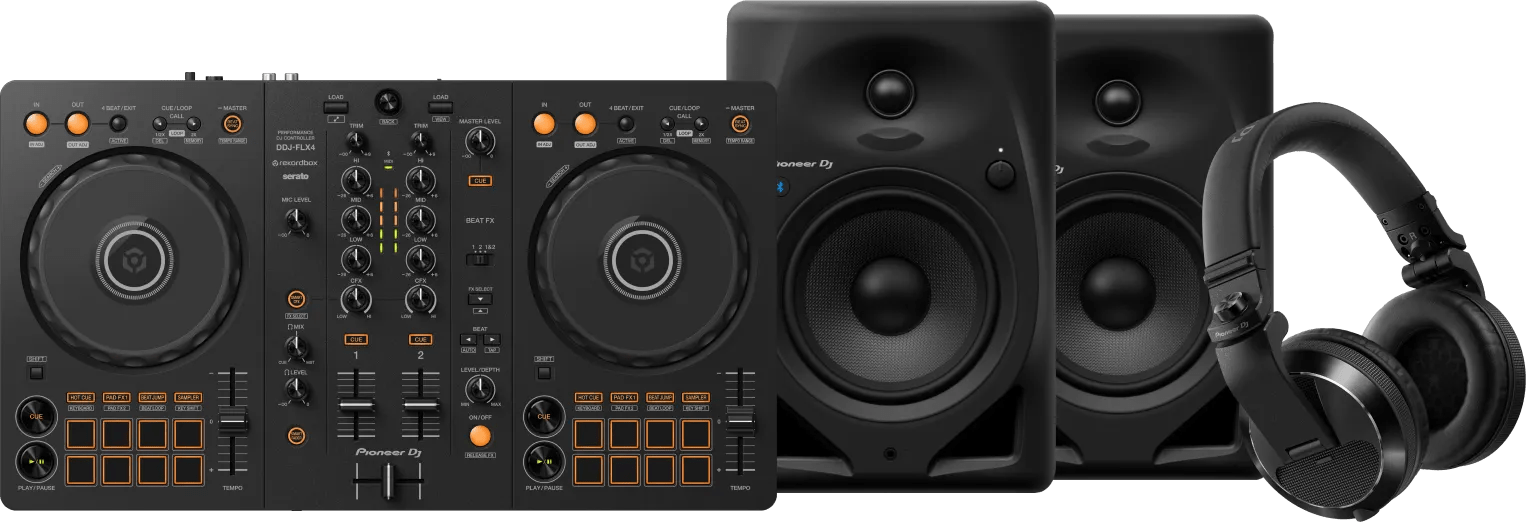 Pioneer dj ddj-flx4 + pioneer dj hdj-x7 zwart + pioneer dj dm-50d-bt zwart 1 Pioneer dj ddj-flx4 + pioneer dj hdj-x7 zwart + pioneer dj dm-50d-bt zwart