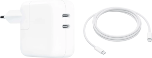 Apple 35w power adapter met 2 usb c poorten + apple usb c oplaadkabel (2m) 2 945420