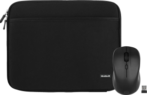 Bluebuilt laptophoes breedte 37 cm 15-16 inch s zwart + nexum draadloze muis 2 945996