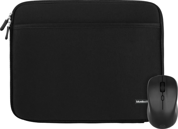 BlueBuilt Laptophoes breedte 33 cm 14 inch M Zwart + Nexum Draadloze muis