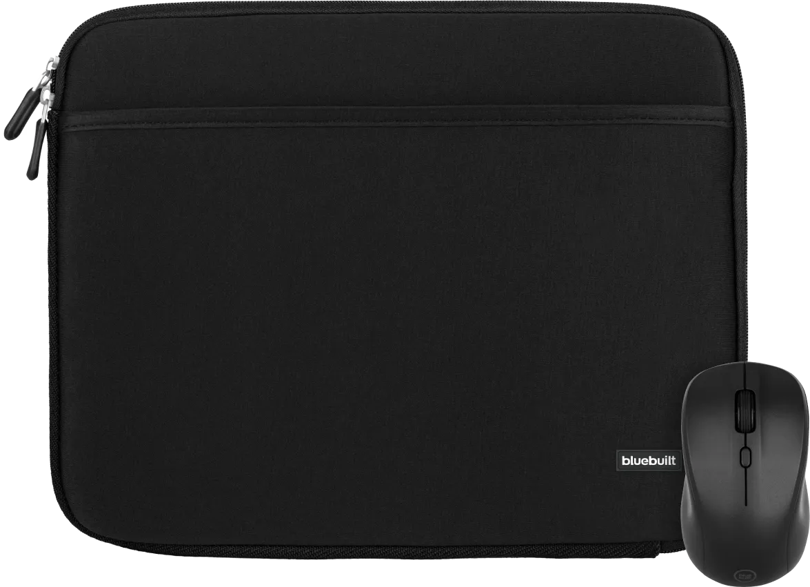 Bluebuilt laptophoes breedte 36 cm 15 inch s zwart + nexum draadloze muis 1 Bluebuilt laptophoes breedte 36 cm 15 inch s zwart + nexum draadloze muis
