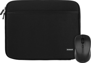Bluebuilt laptophoes breedte 30 cm 12-13 inch zwart + nexum draadloze muis 2 947203