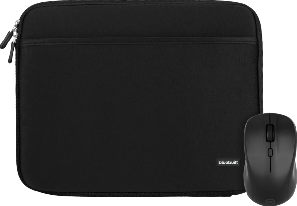 BlueBuilt Laptophoes breedte 30 cm 12-13 inch Zwart + Nexum Draadloze muis