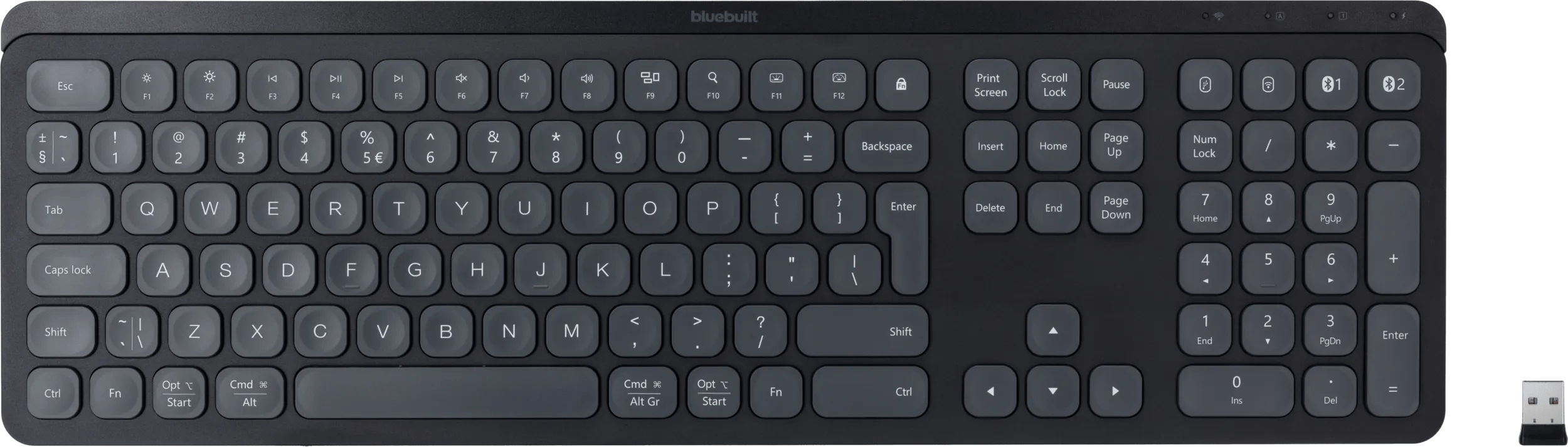 Bluebuilt draadloos bluetooth toetsenbord premium qwerty 1 Bluebuilt draadloos bluetooth toetsenbord premium qwerty