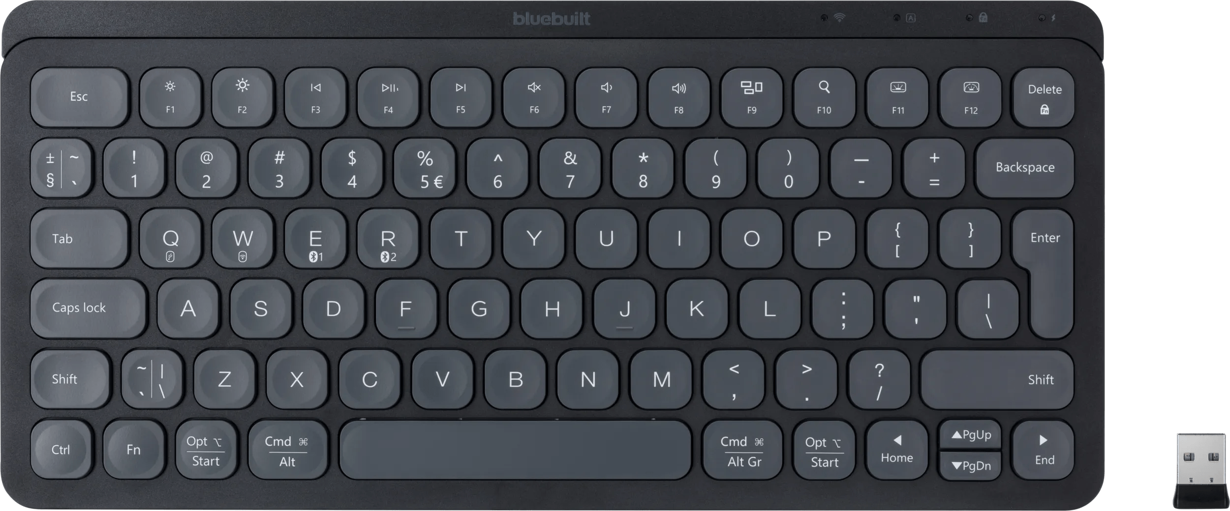 Bluebuilt draadloos bluetooth toetsenbord premium mini qwerty 1 Bluebuilt draadloos bluetooth toetsenbord premium mini qwerty
