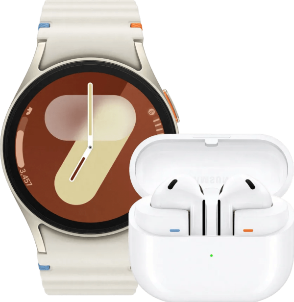 Samsung galaxy watch 7 4g crème 40mm + galaxy buds3 wit